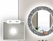 Okrągłe podświetlane lustro dekoracyjne LED do łazienki - Letters #4