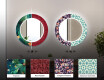 Okrągłe Lustro Łazienkowe Dekoracyjne Podświetlane LED Ornament #6