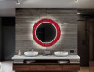 Okrągłe podświetlane lustro dekoracyjne LED do łazienki - Red Mosaic #12