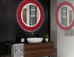 Okrągłe podświetlane lustro dekoracyjne LED do łazienki - Red Mosaic #2