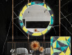Okrągłe podświetlane lustro dekoracyjne LED do jadalni - Abstract Geometric