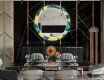 Okrągłe podświetlane lustro dekoracyjne LED do jadalni - Abstract Geometric #12