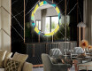 Okrągłe podświetlane lustro dekoracyjne LED do jadalni - Abstract Geometric #2