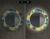 Okrągłe podświetlane lustro dekoracyjne LED do jadalni - Abstract Geometric #7