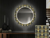 Okrągłe podświetlane lustro dekoracyjne LED do przedpokoju - Art Deco #1