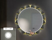 Okrągłe podświetlane lustro dekoracyjne LED do przedpokoju - Art Deco #4