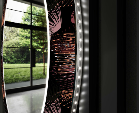 Okrągłe podświetlane lustro dekoracyjne LED do salonu - Dandelion #11