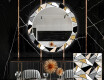 Okrągłe podświetlane lustro dekoracyjne LED do jadalni - Marble Pattern #1