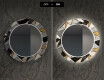 Okrągłe podświetlane lustro dekoracyjne LED do jadalni - Marble Pattern #7