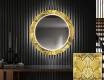 Okrągłe podświetlane lustro dekoracyjne LED do przedpokoju - Gold Triangles #1