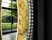 Okrągłe podświetlane lustro dekoracyjne LED do przedpokoju - Gold Triangles #11