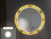 Okrągłe podświetlane lustro dekoracyjne LED do przedpokoju - Gold Triangles #4