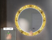 Okrągłe podświetlane lustro dekoracyjne LED do przedpokoju - Gold Triangles #5
