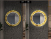 Okrągłe podświetlane lustro dekoracyjne LED do przedpokoju - Gold Triangles #7
