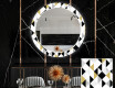 Okrągłe podświetlane lustro dekoracyjne LED do jadalni - Geometric Patterns #1