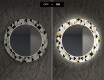 Okrągłe podświetlane lustro dekoracyjne LED do jadalni - Geometric Patterns #7