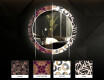Okrągłe podświetlane lustro dekoracyjne LED do salonu - Gold Mandala #6