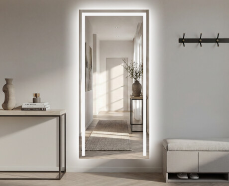 Duże pionowe lustro podświetlane do przedpokoju LED L11