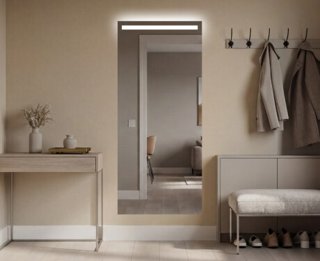 Duże lustro ścienne pionowe podświetlane do przedpokoju LED L12