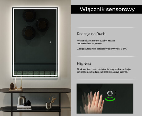 Duże Lustro Pionowe Wiszące Do Przedpokoju LED L49 #6