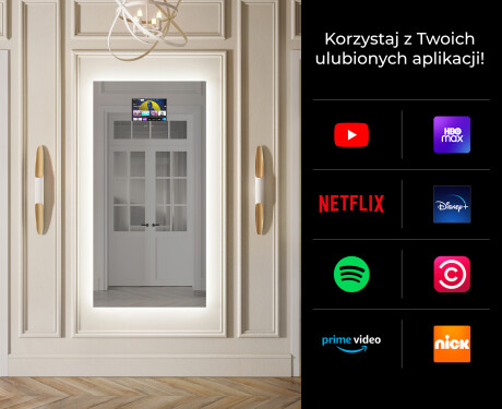 Duże lustro ścienne pionowe podświetlane do przedpokoju LED L58 #2