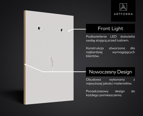 Duże pionowe lustro w ramie podświetlane LED do przedpokoju L01 #6