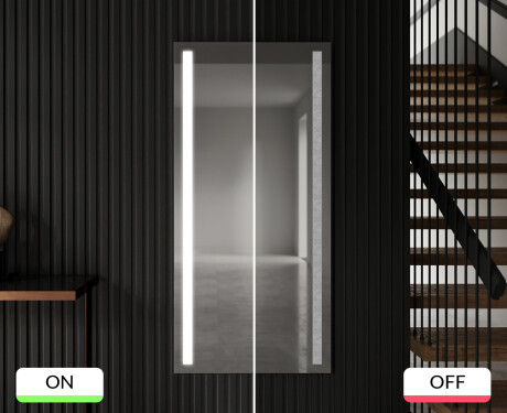 Pionowe lustro w ramie na ścianę pionowe podświetlane do przedpokoju LED L02 #9