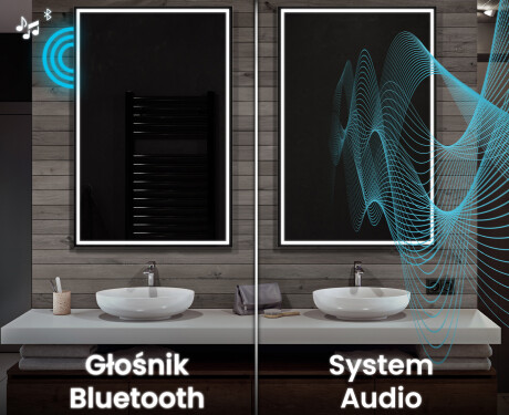 Duże pionowe lustro w ramie na ścianę podświetlane do przedpokoju LED L49 #7