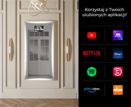 Pionowe lustro w ramie dekoracyjne podświetlane do przedpokoju LED L77 #2