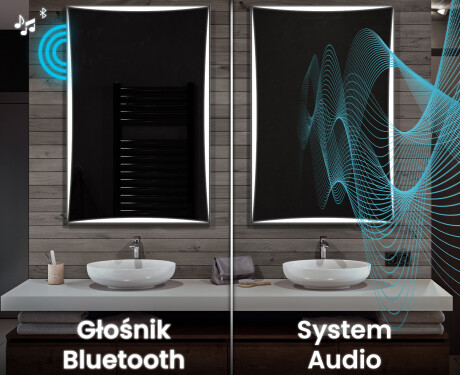 Pionowe lustro w ramie dekoracyjne podświetlane do przedpokoju LED L77 #7