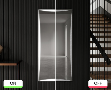 Pionowe lustro w ramie dekoracyjne podświetlane do przedpokoju LED L77 #9