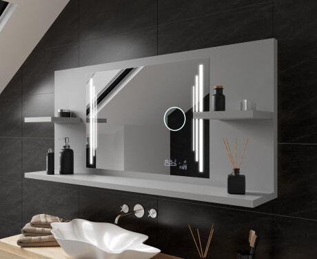 Lustro łazienkowe LED z Półkami L27