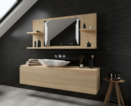 Lustro łazienkowe LED z Półkami L27 #12