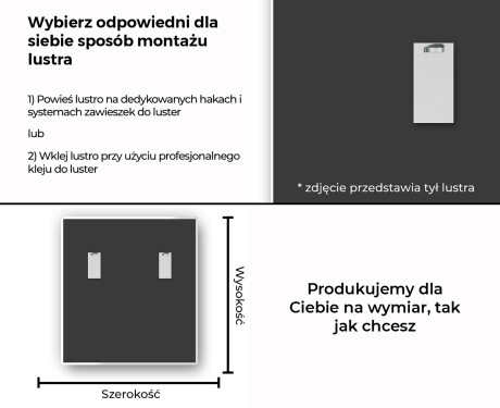 Prostokątne dekoracyjne kolorowe lustro na wymiar L170 #13