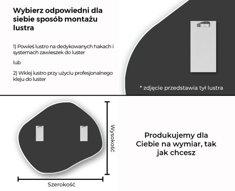 Nieregularne dekoracyjne kolorowe lustro na wymiar L181 #13