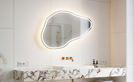Lustro LED nieregularne z oświetleniem na ścianę P223