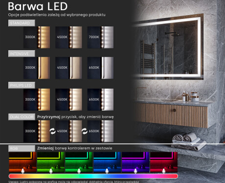 Lustro Łazienkowe Pionowe Podświetlane LED L231 #9