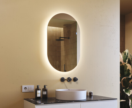 Lustro Łazienkowe Podświetlane 50x80cm z zimną barwą LED 7000K, ciepłą barwą 3000K lub barwą neutralną 4500K