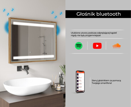 Prostokątne Lustro Łazienkowe LED Loft FrameLine L09 #11