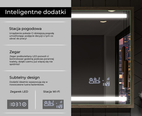 Prostokątne Lustro Łazienkowe LED Loft FrameLine L09 #8