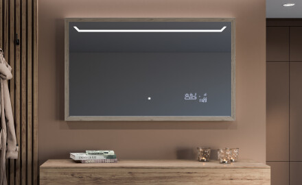 Prostokątne Lustro Łazienkowe LED Loft FrameLine L128