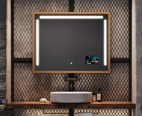 Prostokątne Lustro Łazienkowe LED Loft FrameLine L134