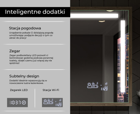 Prostokątne Lustro Łazienkowe LED Loft FrameLine L134 #8