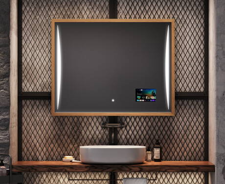 Prostokątne Lustro Łazienkowe LED Loft FrameLine L135