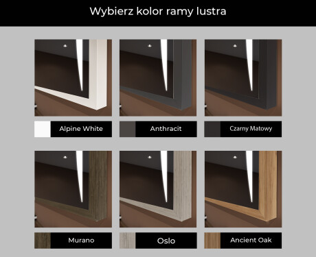 Prostokątne Lustro Łazienkowe LED Loft FrameLine L135 #2