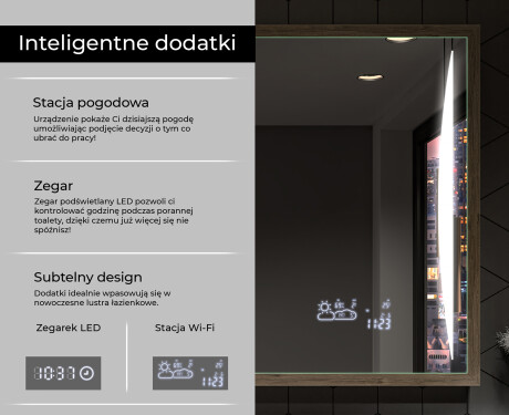 Prostokątne Lustro Łazienkowe LED Loft FrameLine L135 #8