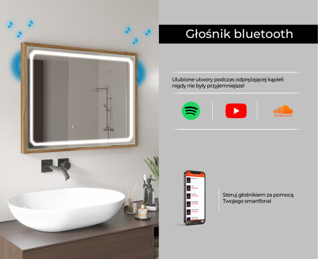 Prostokątne Lustro Łazienkowe Z Ramą LED Loft FrameLine L137 #11