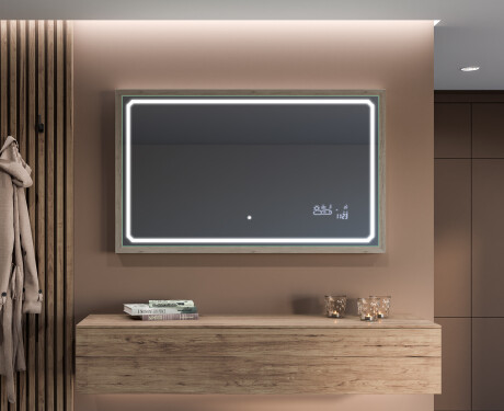 Prostokątne Lustro Łazienkowe Z Ramą LED Loft FrameLine L137 #12