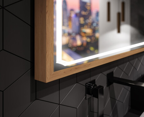 Prostokątne Lustro Łazienkowe Z Ramą LED Loft FrameLine L137 #3
