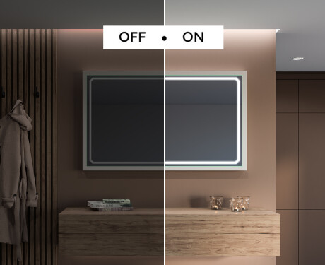 Prostokątne Lustro Łazienkowe Z Ramą LED Loft FrameLine L137 #5